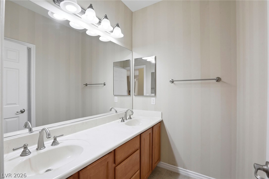 Double vanity side of the Jack-and-Jill bathroom